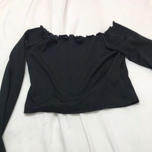 Cropped off shoulder top